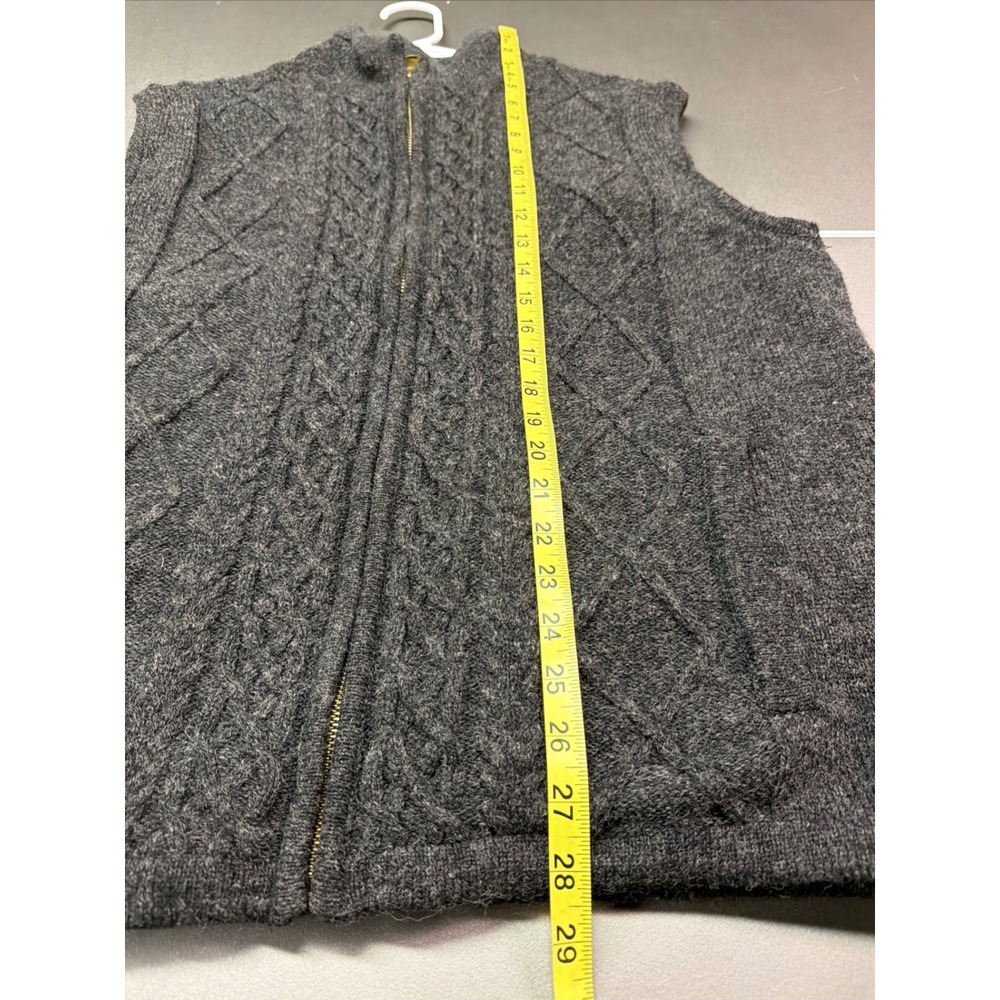 Aran Sweater Market Charcoal Gray Wool Zip-Up Cardigan Sweater Women's Size M - Picture 9 of 9